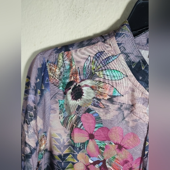 Tolani Collection Tunic Top Purple Boho Southwestern - Picture 5 of 16